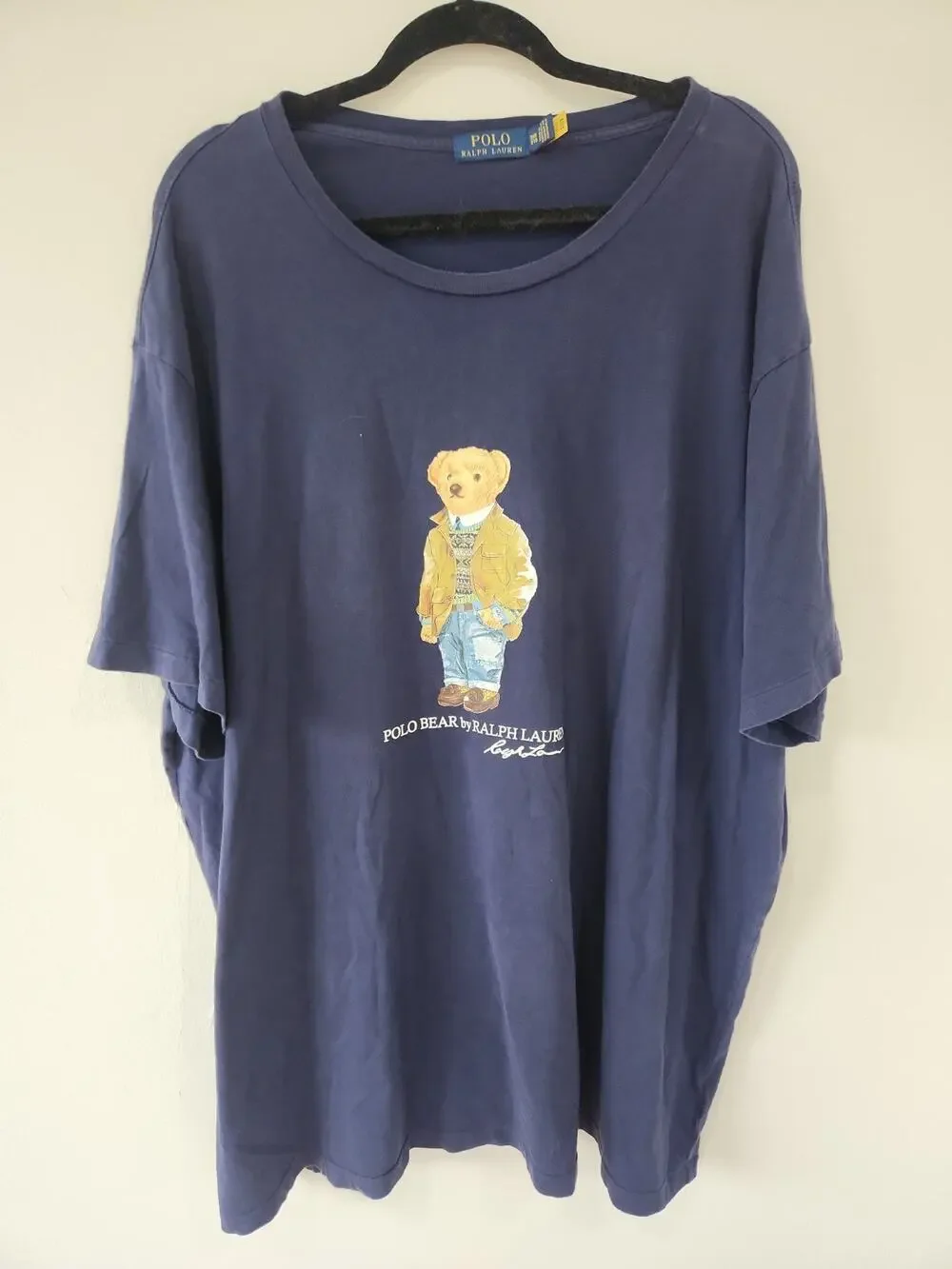 Ralph Lauren Polo Bear T shirt 3XB Big Bear Blue Short Sleeve Preppy Cotton